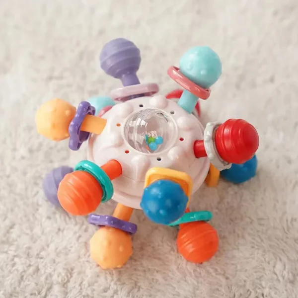 Brinquedos sensoriais para bebês 0-12 meses - Bola / Chocalho / Mordedor de silicone - Image 2